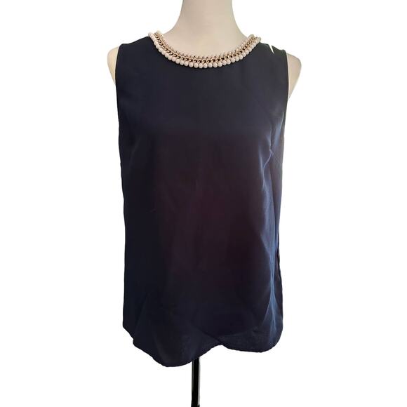 Adrienne Vittadini Navy Blue Sleeveless Top Small - Picture 1 of 3